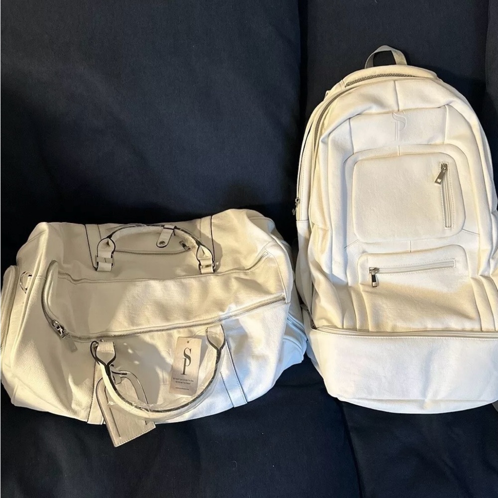 Sole Premise Luxury Bag Set - Duffel & Signature Backpack White